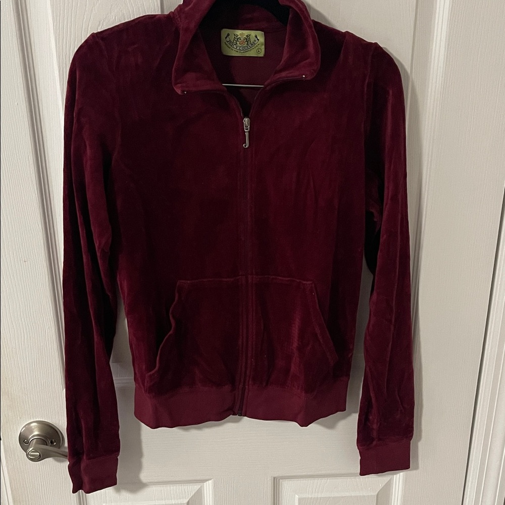 Juicy Couture Burgundy Velour Zip-Up Jacket
